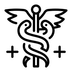 This Caduceus icon is suitable for pharmacy.