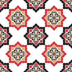 Abstract geometric seamless pattern. Modern geometric background with Bold Lines. Seamless Russian style black Geometric background. Tile seamless pattern. Black and white geometric background.