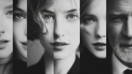 Diverse group of young adults wearing stylish modern clothing standing together in a watercolor style on a plain white background for microstock