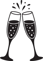 Champagne glass vector icon