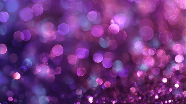 Soft purple bokeh background with glowing light circles and gentle blur effect creating a dreamy pastel atmosphere for festive, elegant, and modern design projects&rdquo;