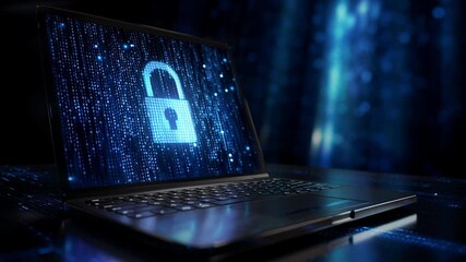 Digital security scene with encryption elements, Depiction of encrypted digital system fortified with cybersecurity measures and protective data - Powered by Adobe