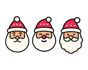 Santa Claus Christmas vector collection with cartoon snowman and gifts for winter holiday celebration