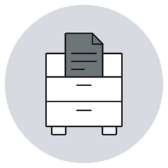 File Cabinet icon, Document File Cabinet, Office Storage Unit, Filing Drawer, Record Organizer, vector