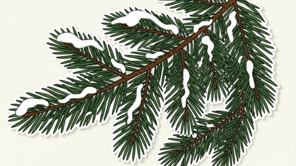 Delicate winter charm with snow-kissed evergreen branches, bringing a touch of nature's beauty and serene holiday spirit to your seasonal designs