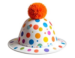 Party Hat with Pom-Pom on Black Background