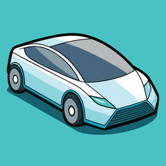 Vector illustration of a fast silver sport car model, a luxury motor vehicle transport design