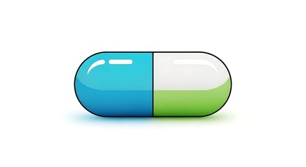 Capsule with blue and green sections background