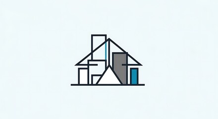 Geometric house logo abstract design