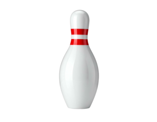 Single bowling pin on black background