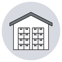 Depot iocn, Storage Depot, Logistics Center, Distribution Hub, Inventory Warehouse, vector