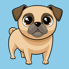 A cute cartoon puppy illustration and a brown baby bear mascot vector isolated on white make a happy and fun drawing