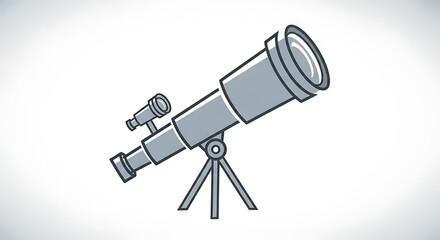 Telescope on tripod background