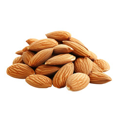 Fototapeta premium heap of peeled almonds on transparent background.png
