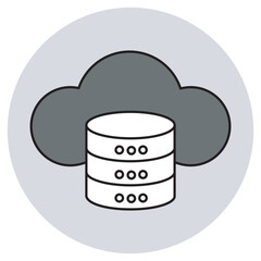 Cloud Storage Icon, Online Cloud Storage, Secure Data Backup, Digital File Storage, Cloud Data Platform, vector