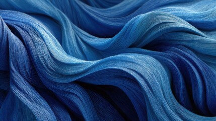 Flowing blue wave abstract design with light and shadows, modern smooth lines realistic pattern, high quality beautiful illustration for background