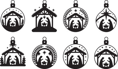 Obraz premium Laser Cut Nativity Bundle for Ornaments
