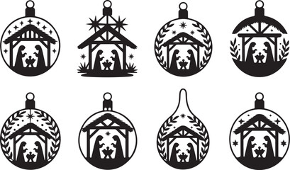 Obraz premium Laser Cut Nativity Bundle for Ornaments