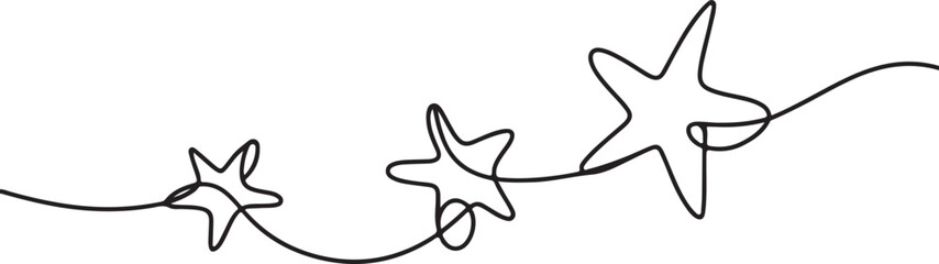 Line star one continuous line drawing design vector