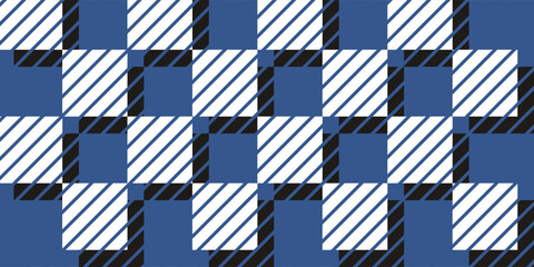 Lumberjack plaid pola mulus. Ilustrasi vektor. Warna biru. Templat tekstil. © Arif