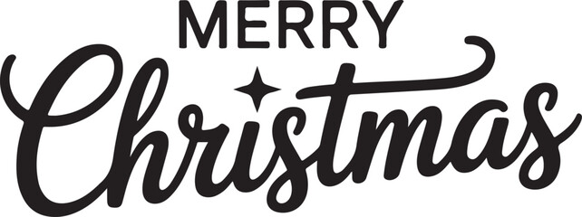 Fototapeta premium Merry Christmas elegant calligraphy and Bethlehem star. Holy night vector handwriting concept for xmas greeting card or church service invitation