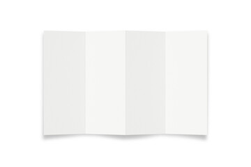 Clean blank trifold brochure template for mock up on an isolated background. Leaflet, Pamphlet, Flyer, Booklet, Catalog, menu empty mock-up for mockup presentation of map design.3d rendering.