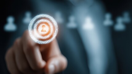 Businessman aims to target customer using digital marketing strategy and personalization to reach ideal buyer persona