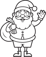 Outlined beach santa