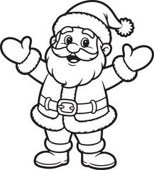 outlined cheerful santa
