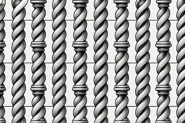 Helix Crest Grid – Interwoven Spiral Column Pattern