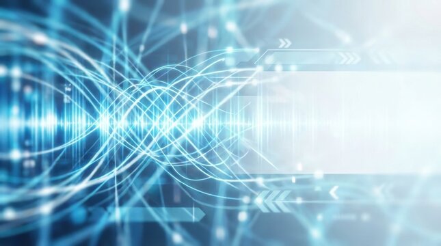 Automated network traffic moving through digital data center with glowing lines representing internet communication and cyberspace concept for technology background.