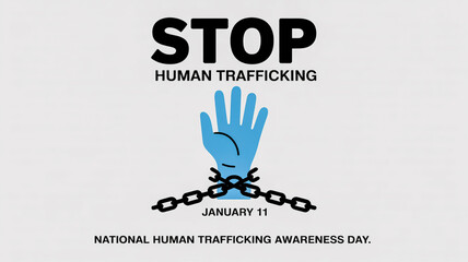 Stop human trafficking awareness day on january 11 illustration