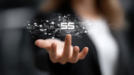 Businesswoman using 5s management online concept to manage digital world, organizing processes, files, shared drives, networks and servers