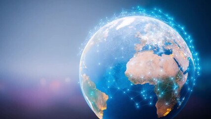 Global Network Connections: The globe is depicted with brilliant connections, encircling it with a luminous network and showcasing the essence of communication.