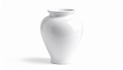 Elegant white ceramic vase with smooth curves displayed on a neutral background