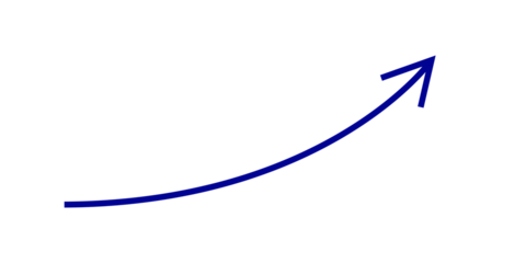 blue curved graph with arrow moving up png file type