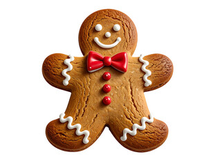 Gingerbread man decoration on black background