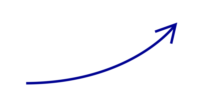 blue curved graph with arrow moving up png file type