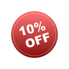 10% off round ads or advertise icon symbol for web online store service product sales