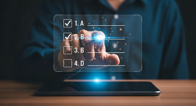 Online Form Survey Choices Decision Mobile App Technology Digital Marketing Modern Business Checklist E learning