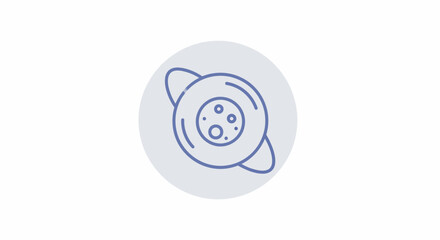 Stylized Icon of a Planet with Rings and Moons. © Heruu