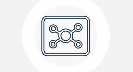 Abstract molecular structure icon representing science and technology.
