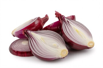 Fresh Sliced Red Onion Wedges Showing Detailed Concentric Rings