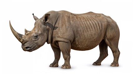 Fototapeta premium A baby rhinoceros on white background