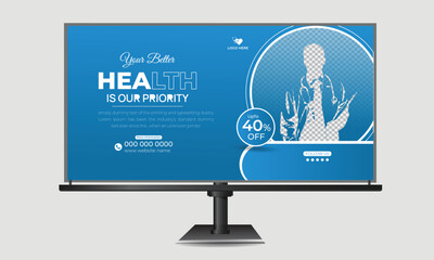 Healthcare advertising hospital billboard template design