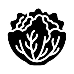 Fototapeta premium Graphic icon of a healthy green leafy vegetable like lettuce or cabbage icon
