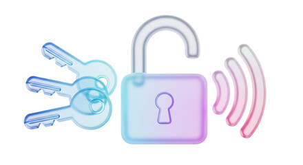 Unlock Wireless Security Keys to Secure WiFi Connection with Open Padlock
