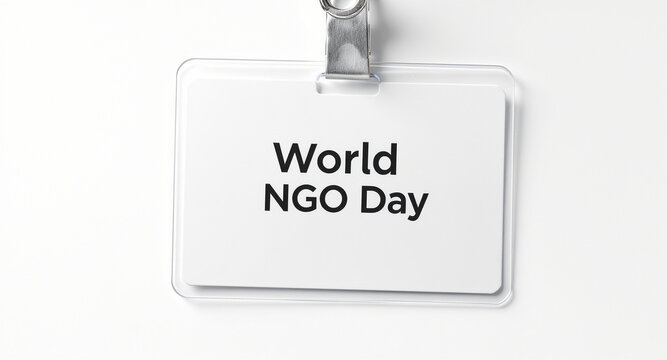 Celebrate World NGO Day with this simple badge, a reminder of global impact, perfect for social media posts, event promotions, and raising awareness for vital causes