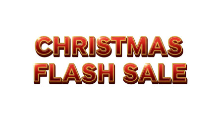 Christmas flash sale shiny 3d text render isolated on transparent background