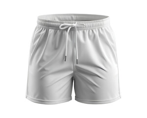 White Athletic Sport Shorts Mockup Template on Transparent Background PNG